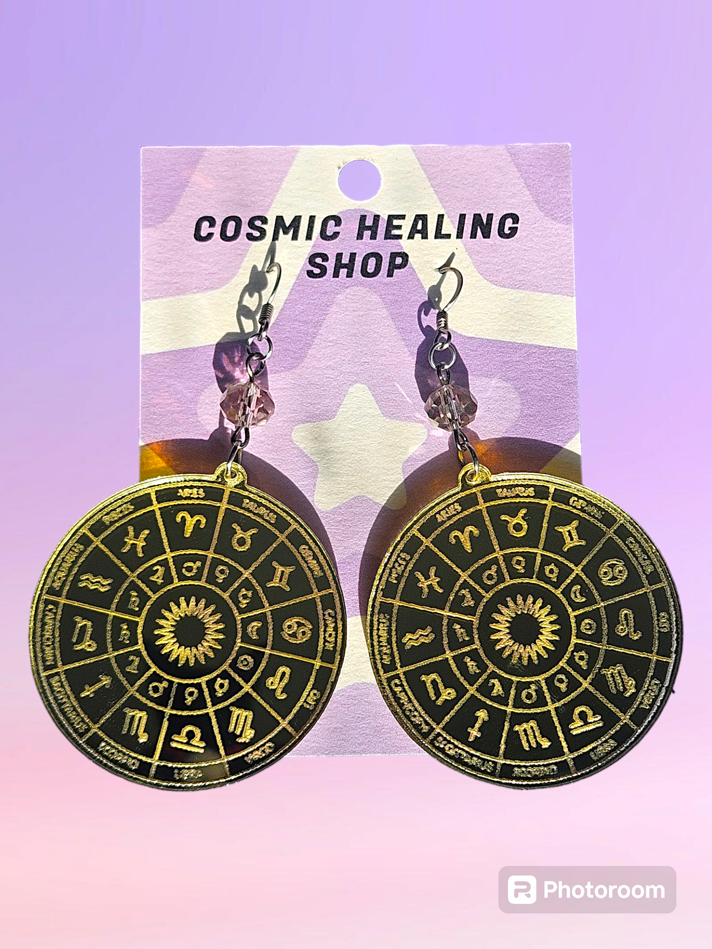 Astrology Wheel Earrings - Acrylic Earrings Multiple Colors