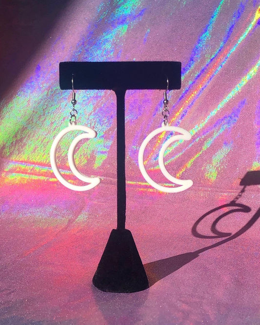 Small Luna Earrings 3D Printed Made to Order Choose Your Color & Hardware