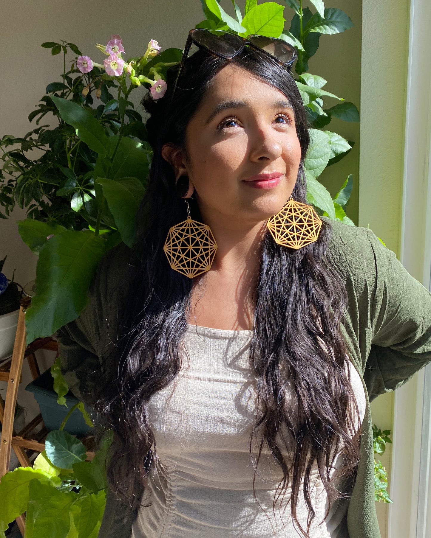 Sacred Web Earrings Large 3D Printed Made to Order, Select Your Color & Hardware! Festival Fashion Spiritual Wear
