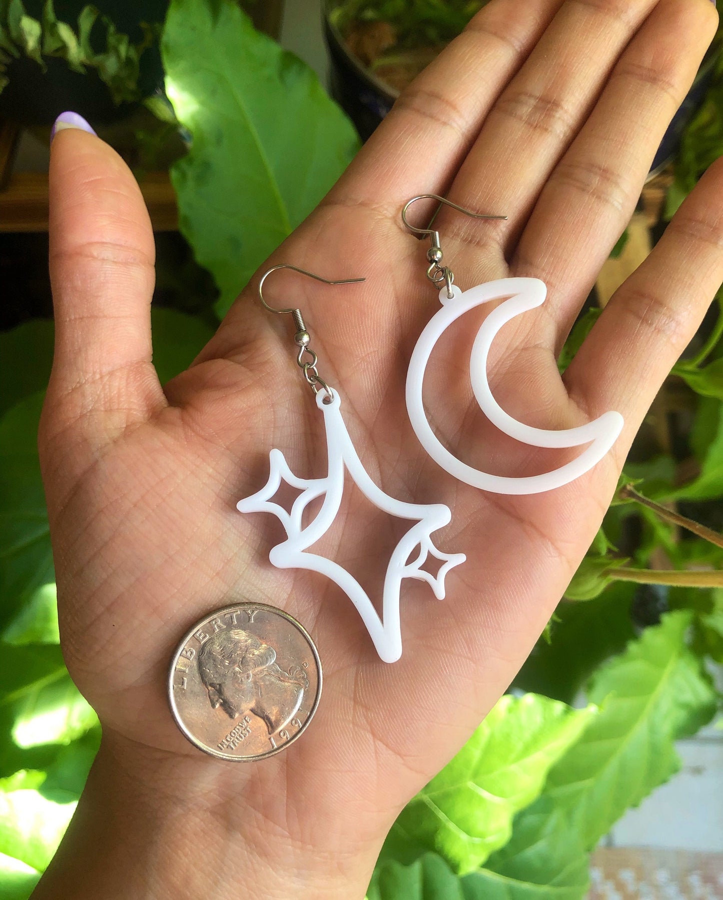 Small Luna Earrings 3D Printed Made to Order Choose Your Color & Hardware