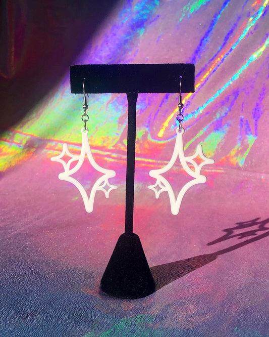 Small Sparkle Earring 3D Printed Plant Based PLA Plastic Made to Order Choose Your Color & Hardware