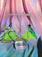 Small UFO Earrings - Acrylic Laser Cut Neon Green Earrings