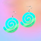 Spiral Earrings - Acrylic Laser Cut Iridescent Earrings