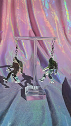 Sasquatch Small Earrings - Acrylic Laser Cut Mirror Earrings - Big Foot