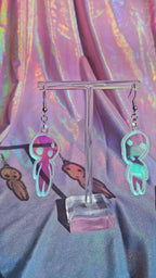 Kodama Small Earrings - Acrylic Laser Cut Iridescent Earrings