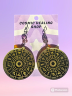 Astrology Wheel Earrings - Acrylic Earrings Multiple Colors
