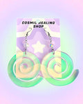 Spiral Earrings - Acrylic Laser Cut Iridescent Earrings