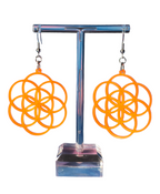 Small Seed of Life Earrings 3D Printed Choose Your Color & Hardware