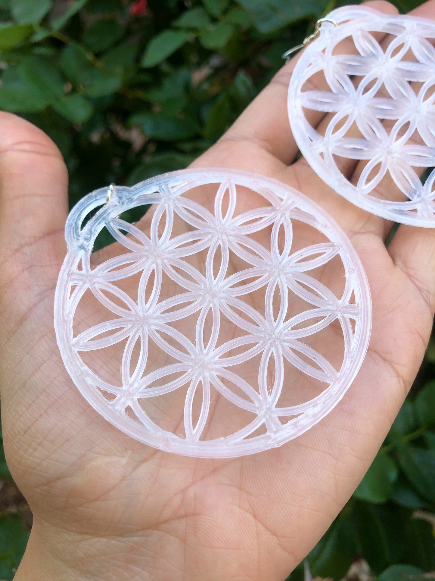 Large Flower of Life Earrings 3D Printed Choose Your Color