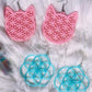 Large Kitty Flower of Life Earrings Choose Your Color
